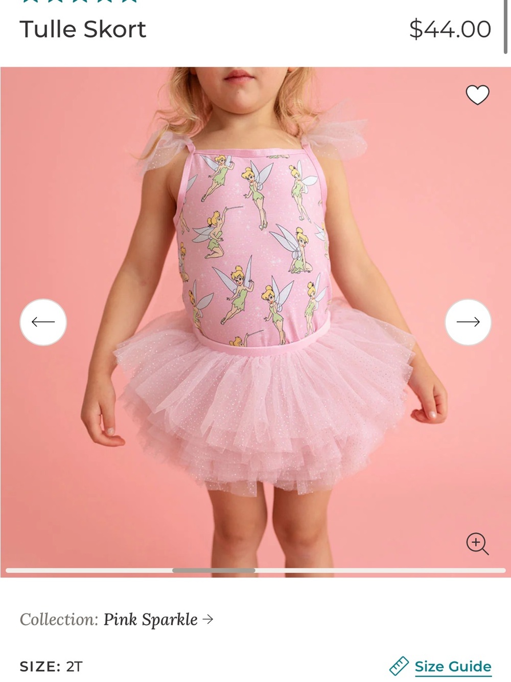Posh Peanut Pink Tinker Bell Tulle Skort Set